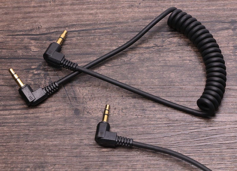 Mini Skater 3.5mm Coiled Audio Cable 90 Degree Male to Male Headphone Cable Stereo Aux Audio Extension Coiled Cord,2PCS - Image 2